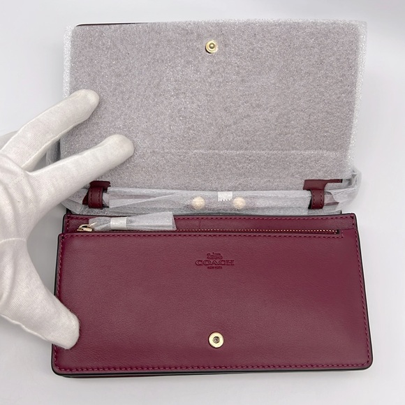 Coach Anna Foldover Clutch Crossbody Signature Canvas Horse And Carriage Print - Picture 9 of 16